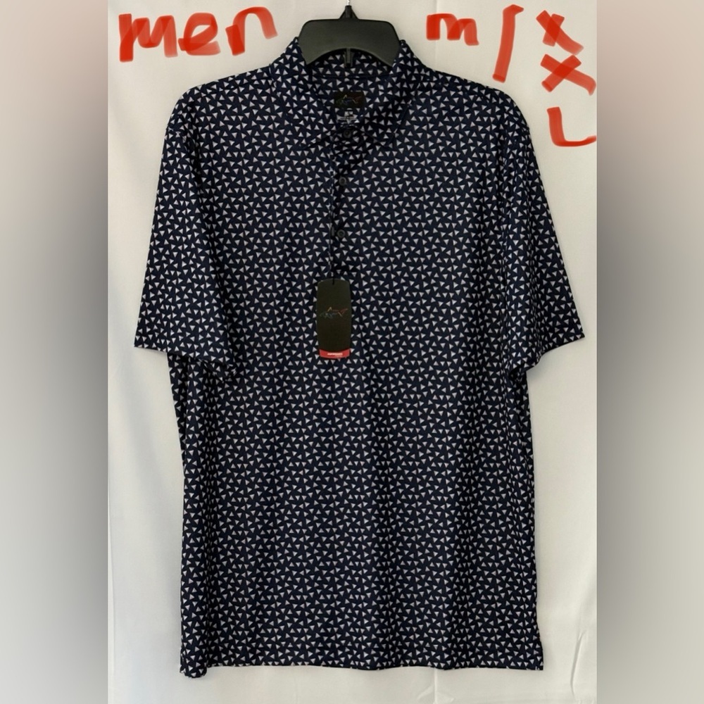 Greg Norman Collection Men's Blue Patterned Shirt